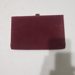 Red Velvet and Gold purse with gold chain